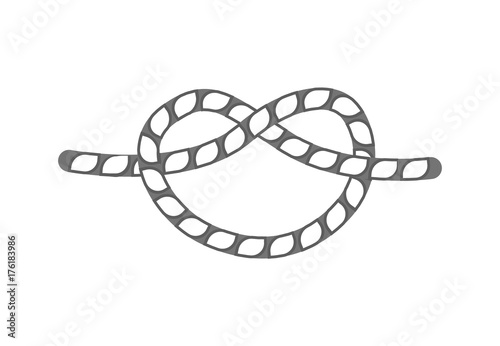 Overhand rope knot icon. Seamless decorative design element, creative handmade isolated vector illustration