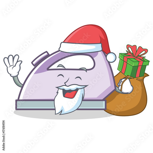 Santa flat iron character vector art