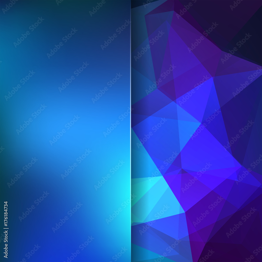 Obraz premium Abstract polygonal vector background. Blue geometric vector