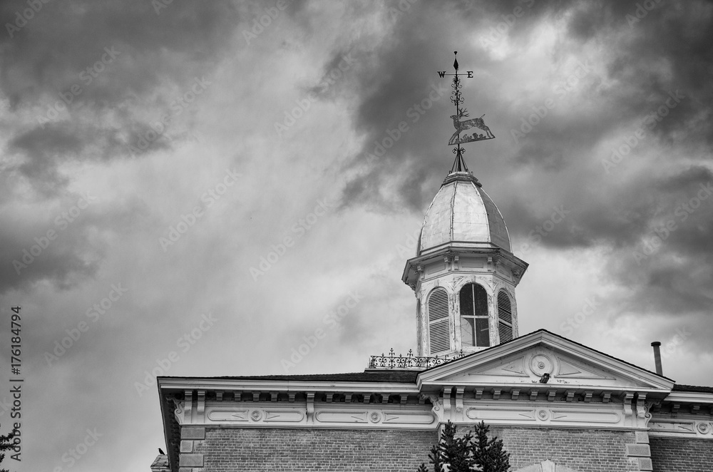 Cloudy skies over a cupola