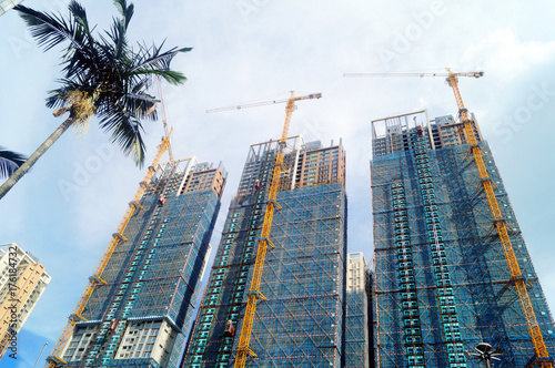 Canvas Print Residential developments under construction in Shenzhen, China