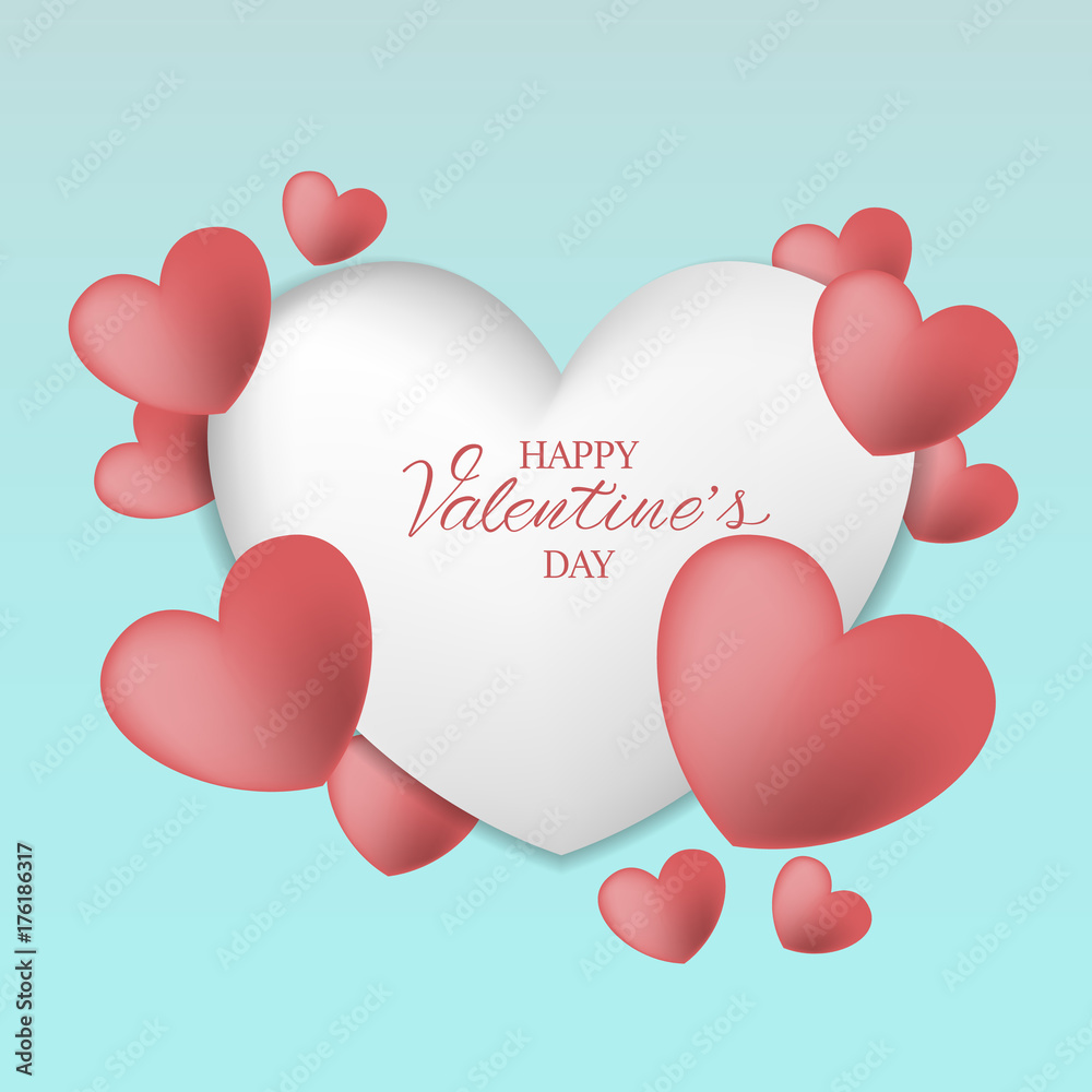 Valentines day  background with heart pattern. Vector illustration