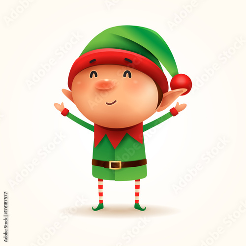 Little Elf. Vector illustration of elf on white background. Isolated.