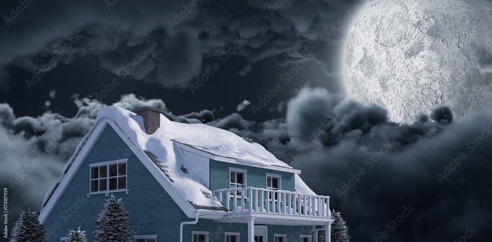Fototapeta premium Moon lighting house 