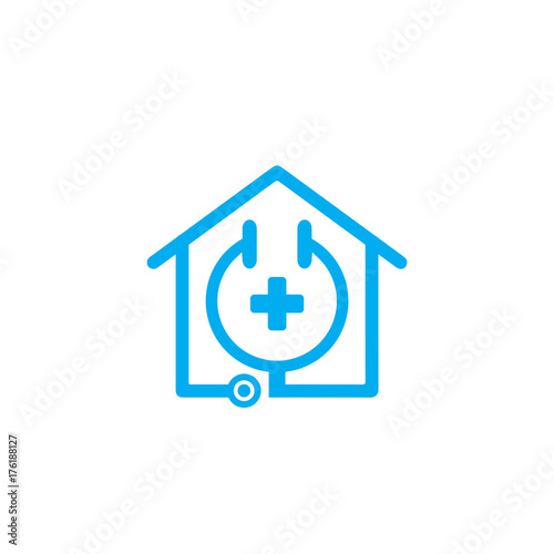 hospital and stethoscopes logo