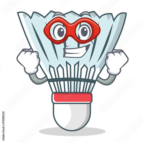 Super hero shuttlecock character cartoon vector
