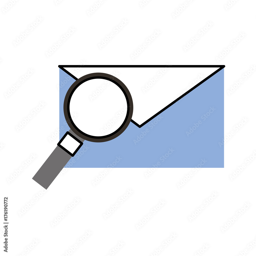 email and magnifier envelope message find vector illustration email and magnifier envelope message find vector illustration