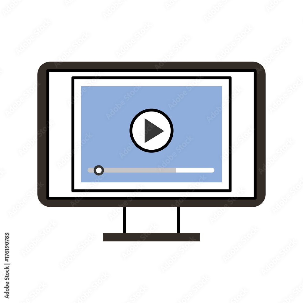 player button on screen computer digital technology vector illustration player button on screen computer digital technology vector illustration
