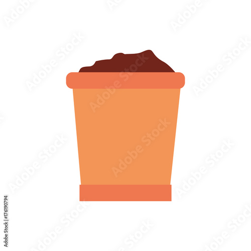 colorful flowerpot ove white background  vector illustration