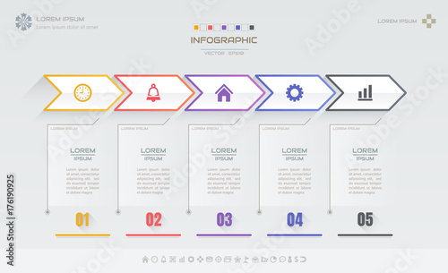 Infographics design template with icons, process diagram, vector eps10 illustration