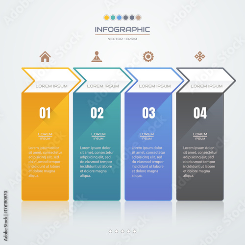 Infographics design template with icons, process diagram, vector eps10 illustration