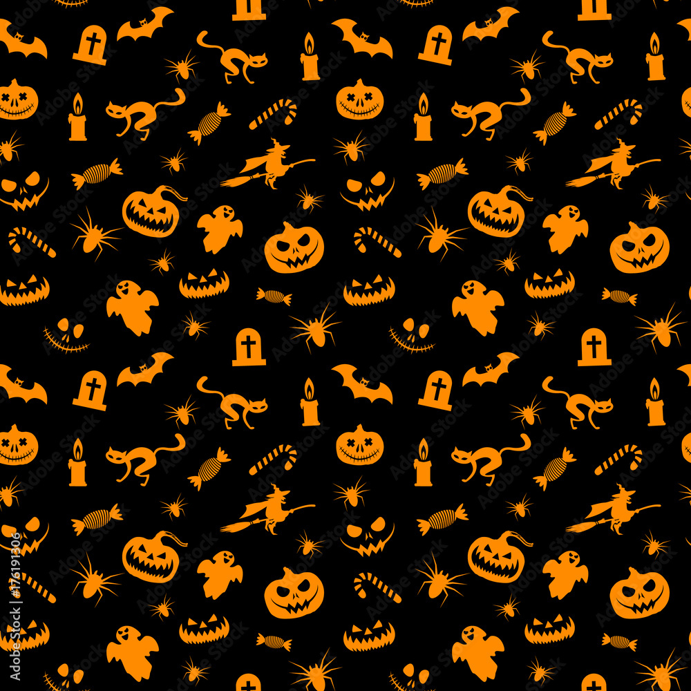 Halloween Seamless Pattern Background Halloween Seamless Pattern Background