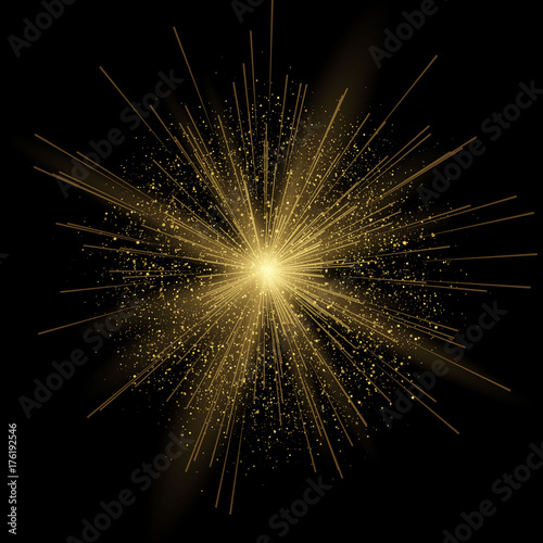 Light shine glitering rays or beams glitter light effect
