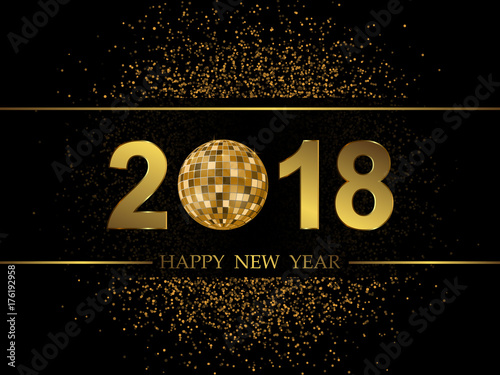 Vector 2018 New Year Black background