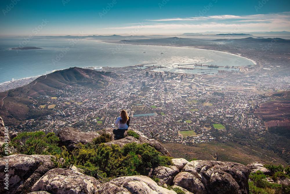 Obraz premium A view of Capetown from Tabletop Mountain