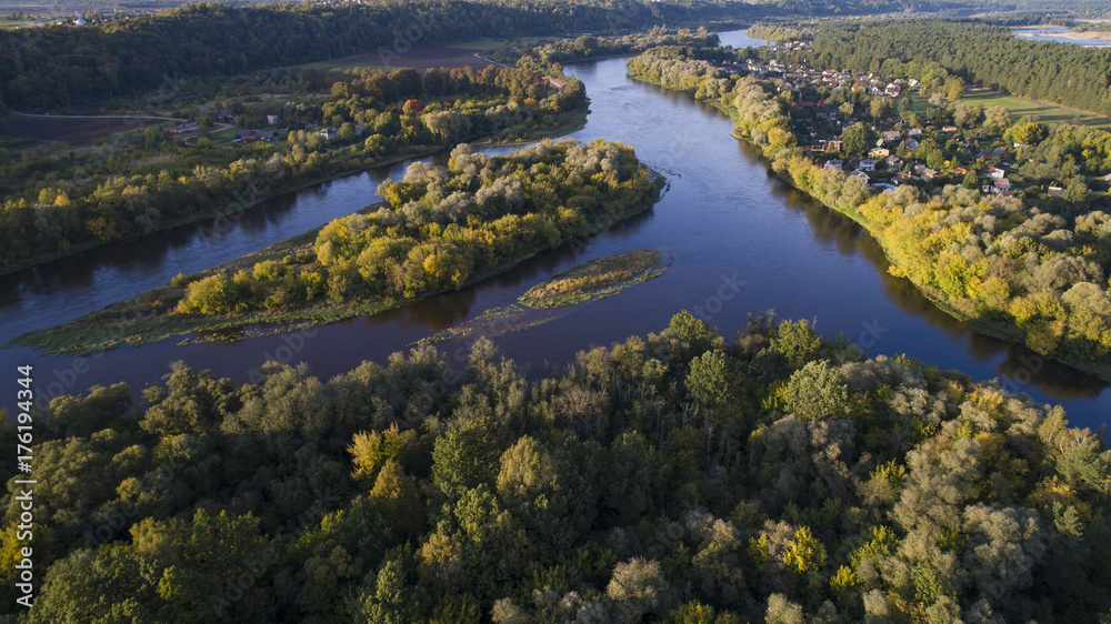 Naklejka premium field and river