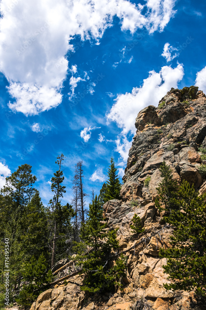 Wildlife sanctuary in the United States. Rocks and blue sky