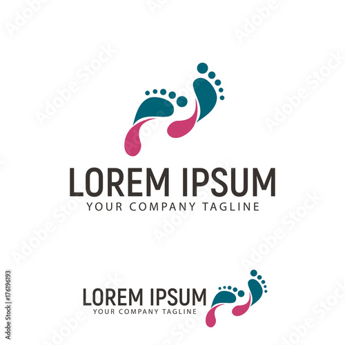 footprint logo design concept template