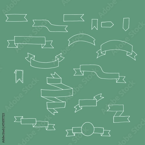 Handdrawn retro scribble banners