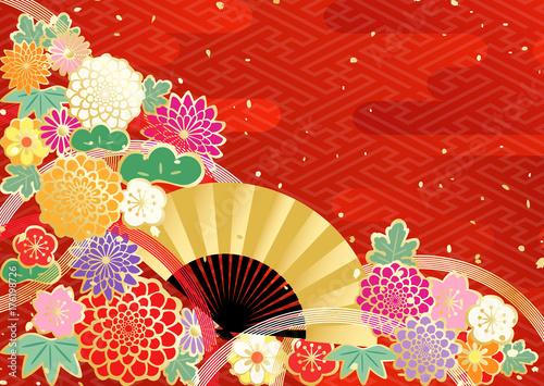 扇　和柄　新年