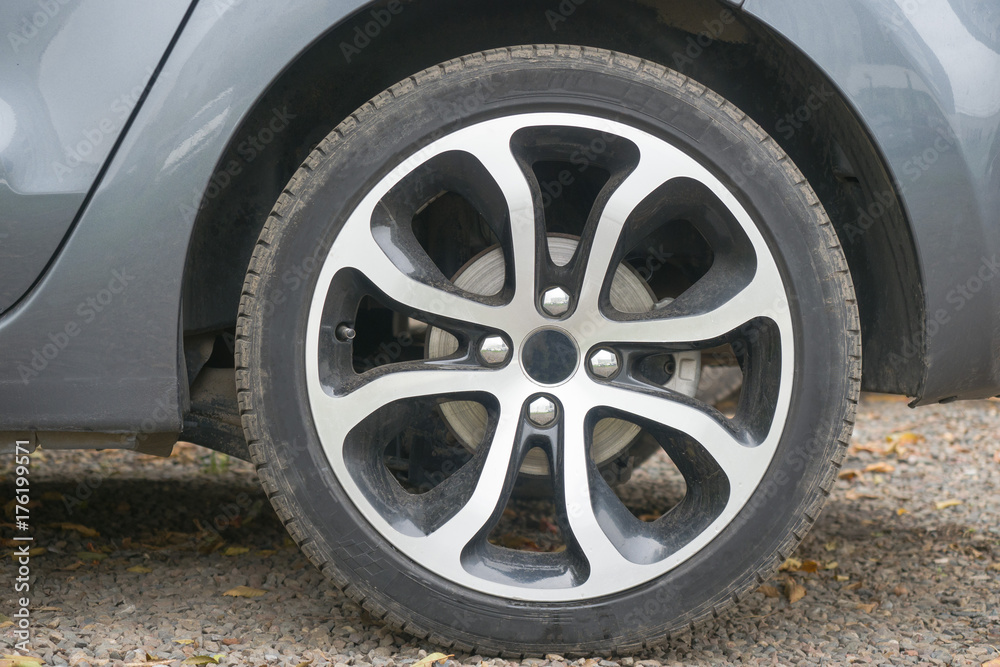 Steel disc wheels on the car Steel disc wheels on the car