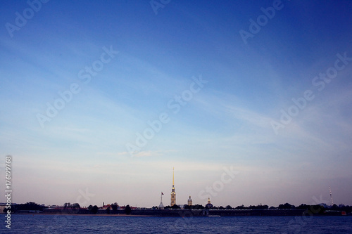 Peter-Pavel's Fortress river sky background © kichigin19