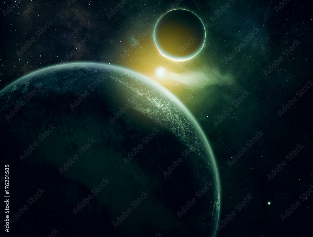 Obraz premium Space. Sci fi. A stars, planets, nebulas.