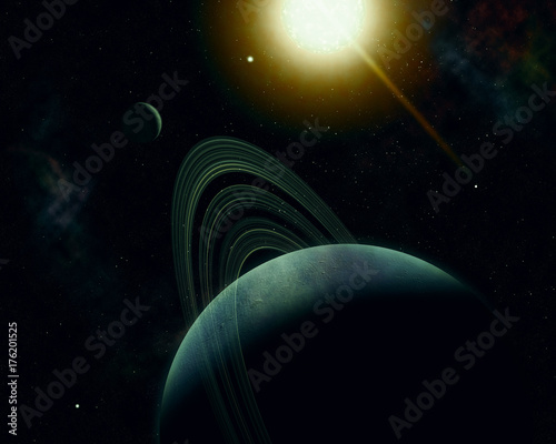 Fototapeta Naklejka Na Ścianę i Meble -  Space. Sci fi. A stars, planets, nebulas.