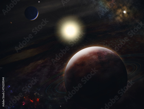 Fototapeta Naklejka Na Ścianę i Meble -  Space. Sci fi. A stars, planets, nebulas.