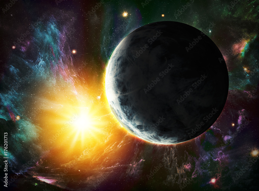 Obraz premium Space. Sci fi. A stars, planets, nebulas.