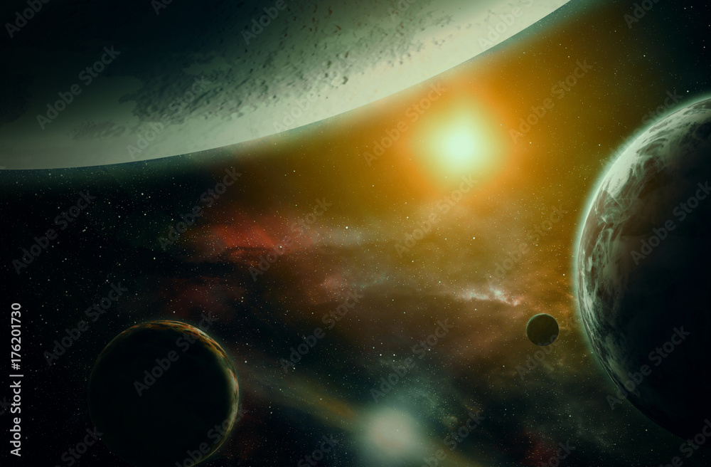 Space. Sci fi. A stars, planets, nebulas.