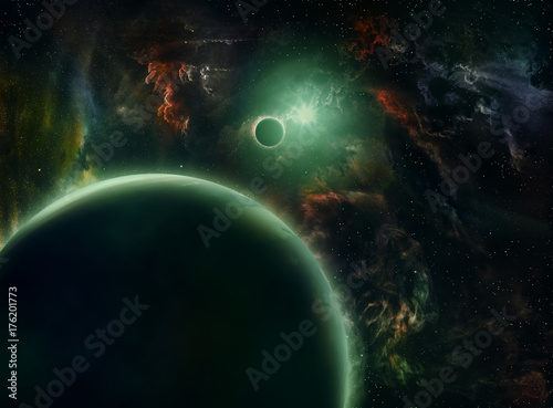 Fototapeta Naklejka Na Ścianę i Meble -  Space. Sci fi. A stars, planets, nebulas.