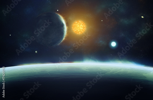 Space. Sci fi. A stars  planets  nebulas.