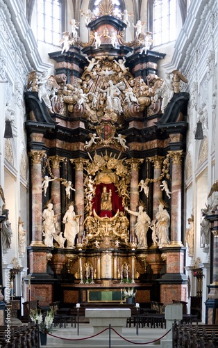 interior of the church Ober Pharkirche with the baroque altar in Bamerg in Germany photo