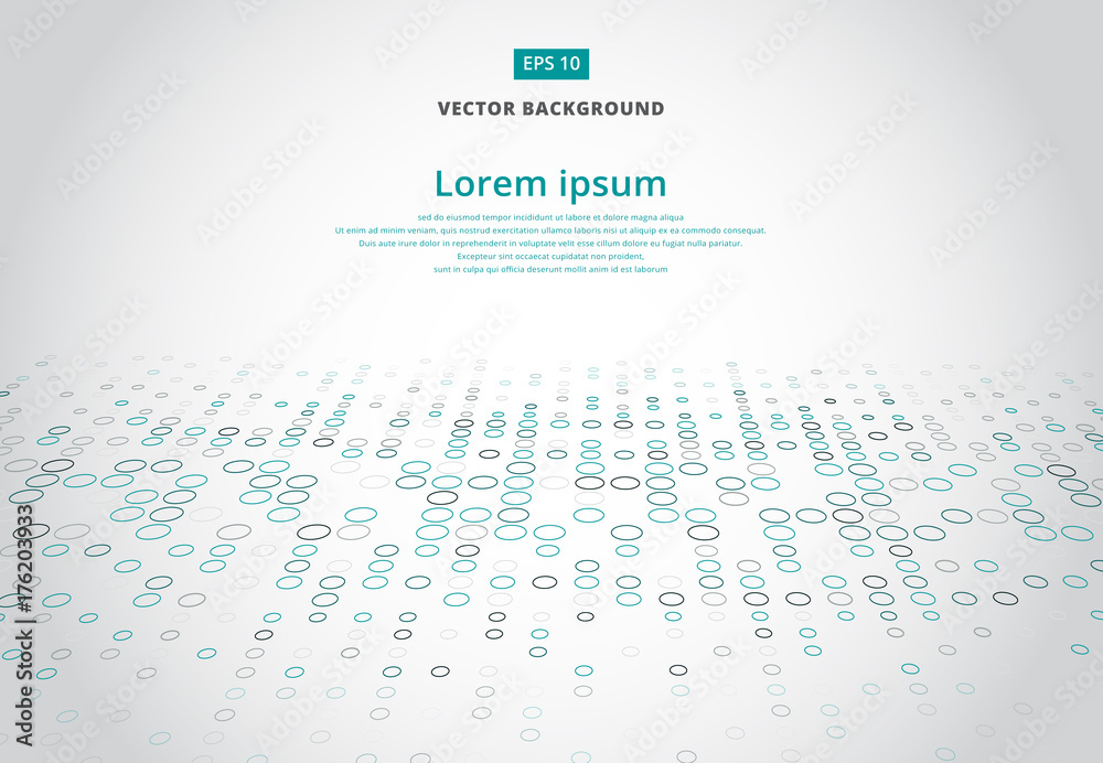 Fototapeta premium Streszczenie technologia tło z niebieskim obramowaniem wzór perspektywy okręgu, ilustracji wektorowych