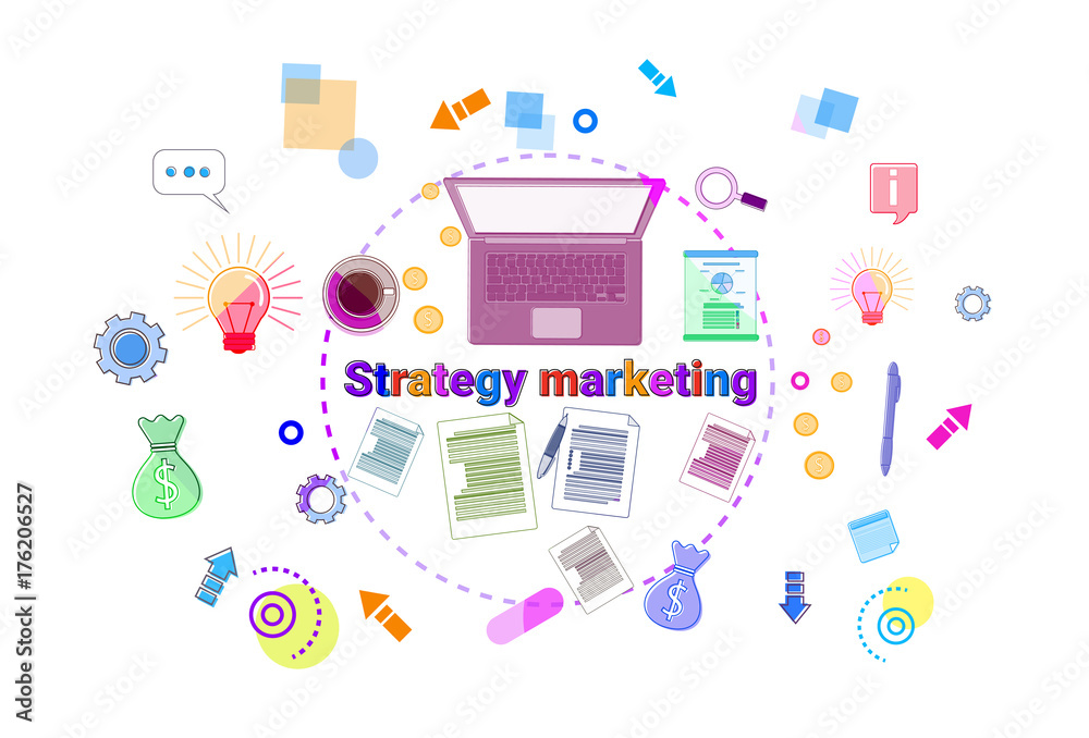Business Marketing Strategy Development Concept Project Planning Banner Vector Illustration
