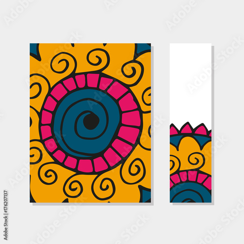 Planner cover and bookmark in vector. For print, school and home education