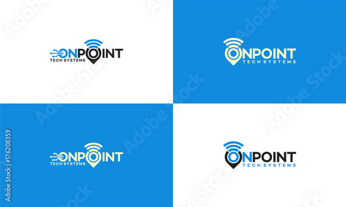 map pointer and wifi logo combination. GPS locator and signal symbol