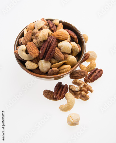 nuts or mix peanuts on a background.