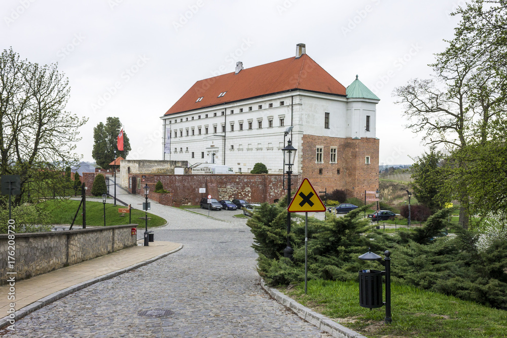 The Sandomierz Royal Castle, a medieval structure in Sandomierz, Poland, built in the 14th Century