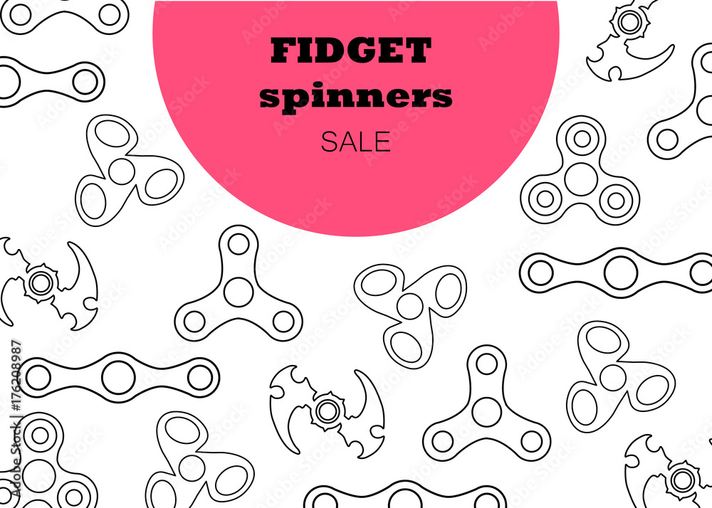 Fototapeta premium Spinners banner in simple style