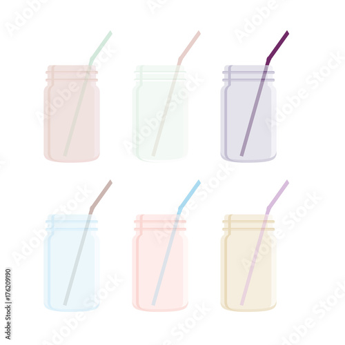 Jar for smoothie in vector