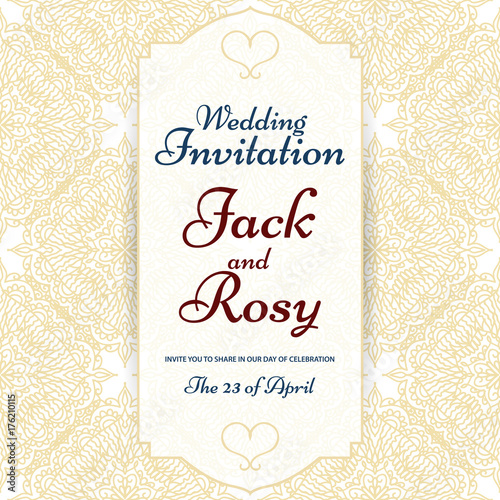 Arabic style wedding invitation (ID: 176210115)