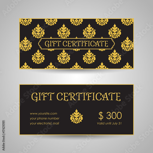 Vintage arabic style gift certificate template (ID: 176210181)