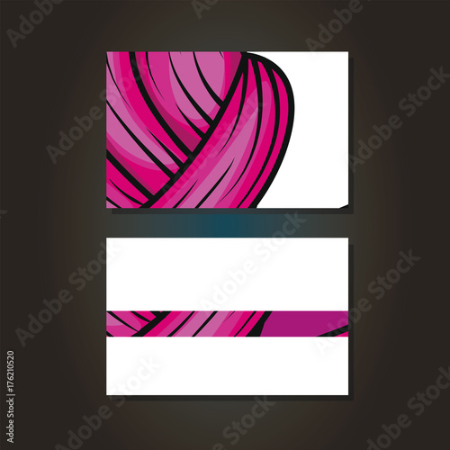 Visit cards with yarn ball pattern in vector