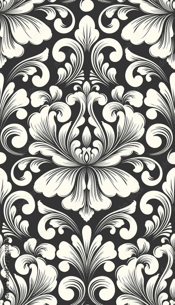 Vector damask seamless pattern element. Classical luxury old fashioned damask ornament, royal victorian seamless texture for wallpapers, textile, wrapping. Exquisite floral baroque template. Vector damask seamless pattern element. Classical luxury old fashioned damask ornament, royal victorian seamless texture for wallpapers, textile, wrapping. Exquisite floral baroque template.