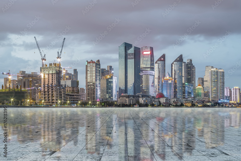 Obraz premium Piękny krajobraz architektoniczny i panoramę Qingdao
