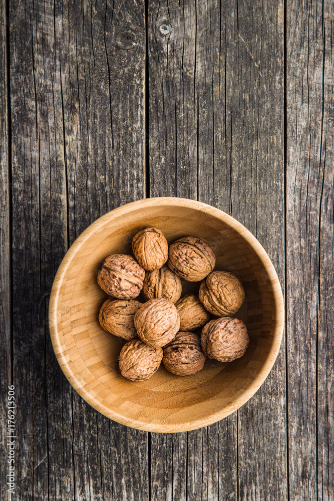 Tasty dried walnuts in bowl. Tasty dried walnuts in bowl.