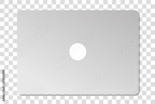 zugeklappter Laptop auf transparentem Hintergrund