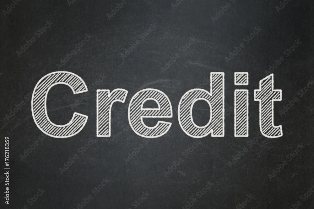 Obraz premium Business concept: Credit on chalkboard background